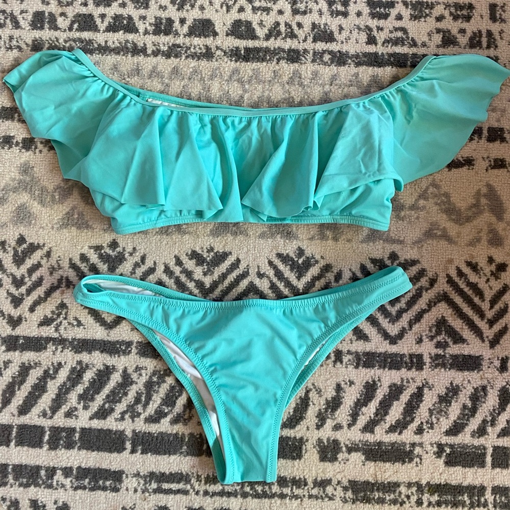 Teal swimsuit/bikini from Victorias Secret.
